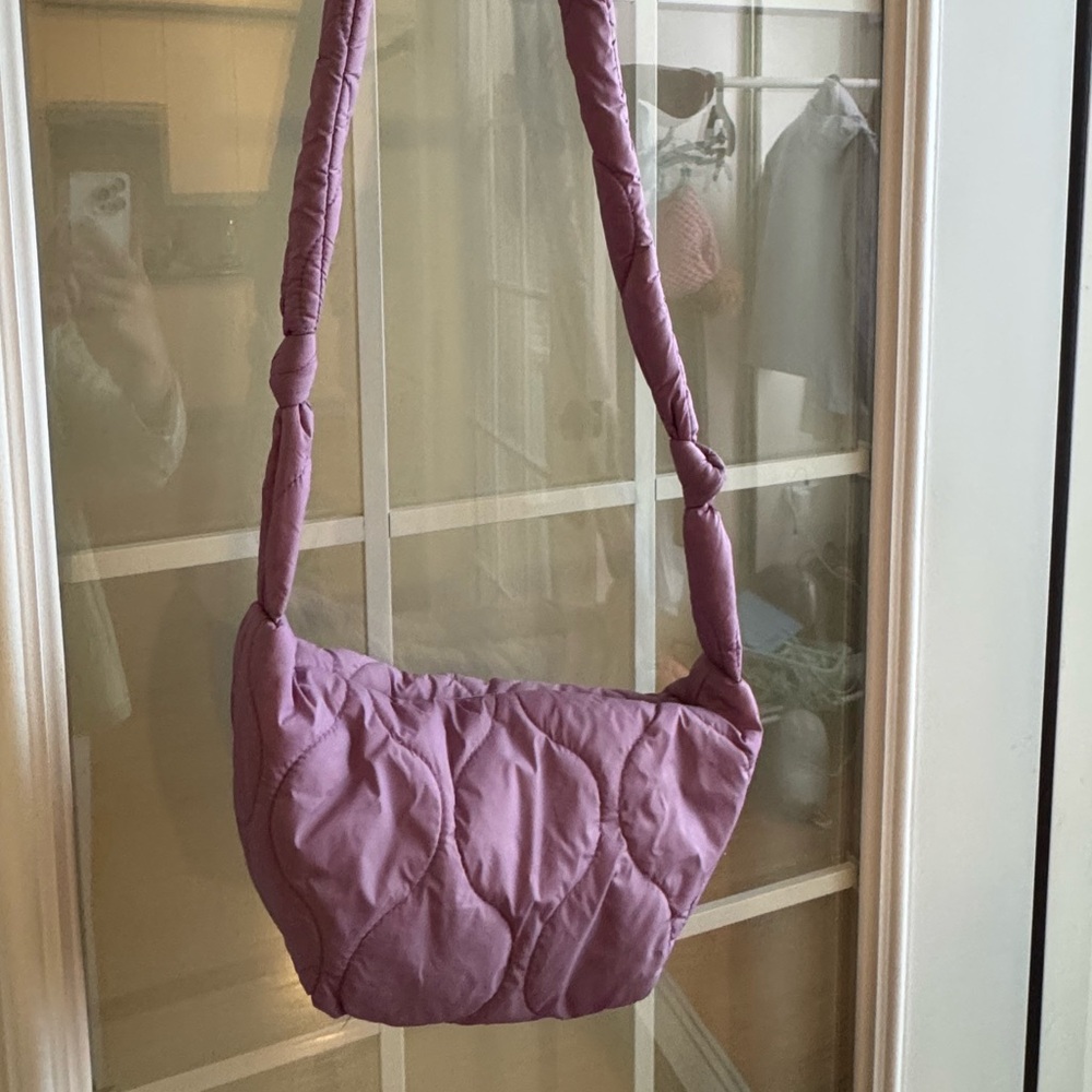 Purple Quilted Shoulder Bag